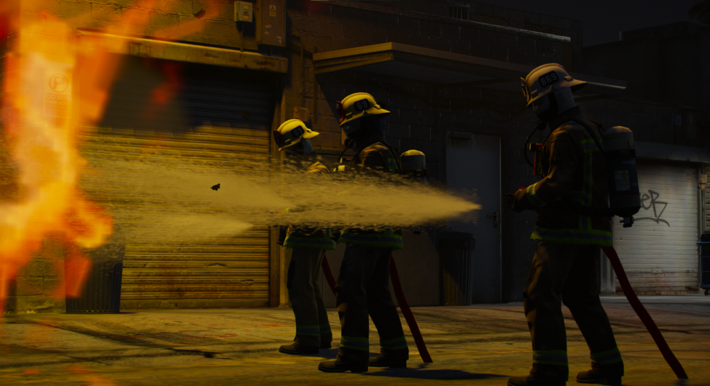 Bomberos actuando